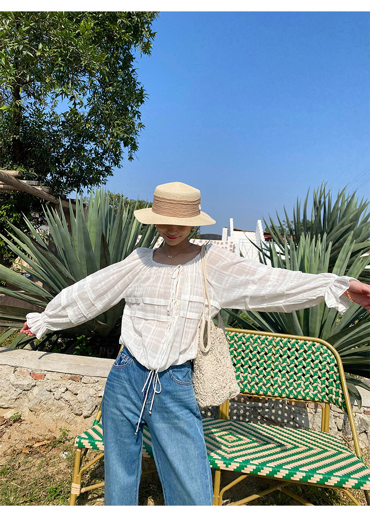 French White Shirt Women's Long Sleeve