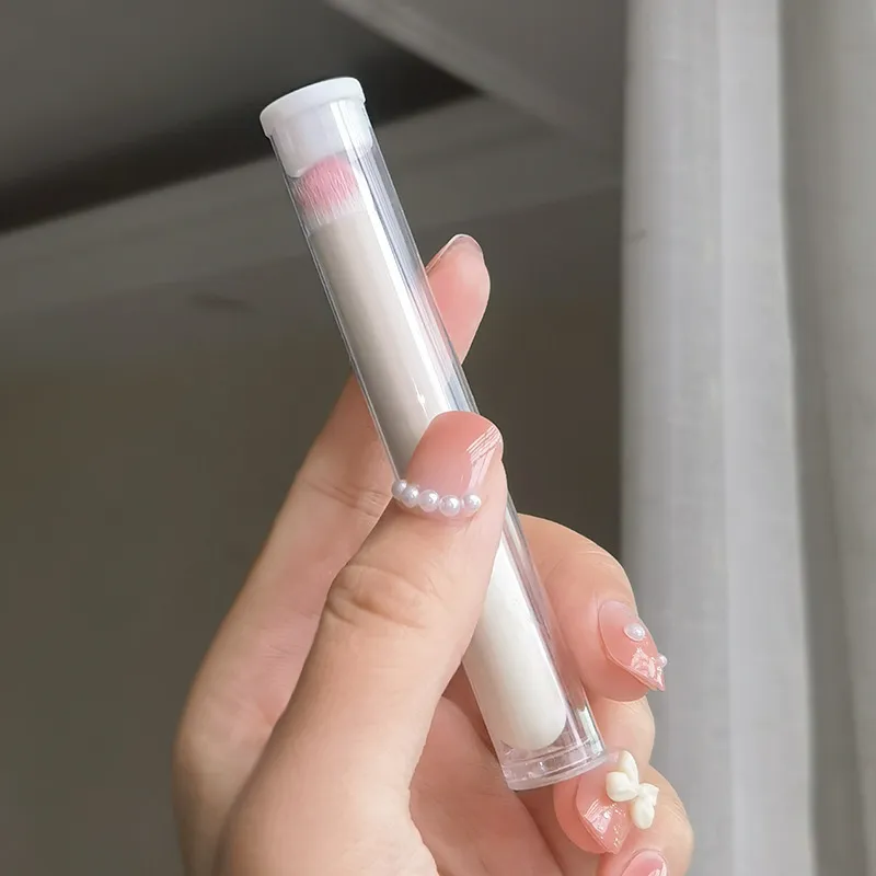 Boxed Mini Lip Brush Convenient Round Head Concealer Brush - Pink