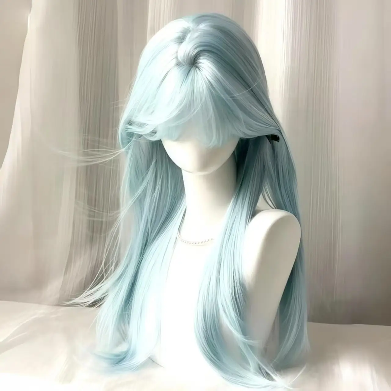 Long Straight Hair With A Natural Atmospheric Fringe
