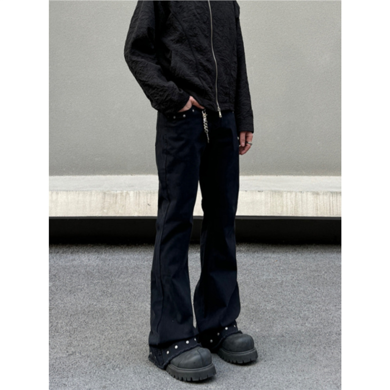 Retro Rivet And Raw-edge Designer Jeans From Europe And America - Image 2
