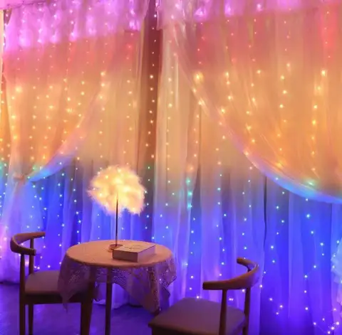 Curtain String Lights for Christmas Weddings and Bedroom Decor