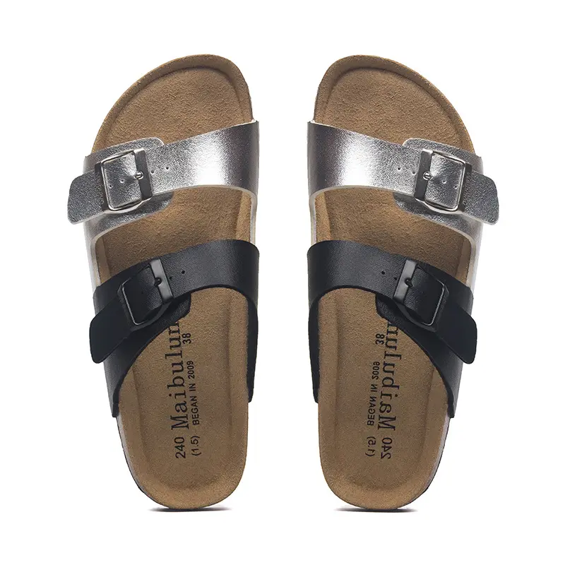 Maibulun Flat Cork Slippers Color Matching Ins