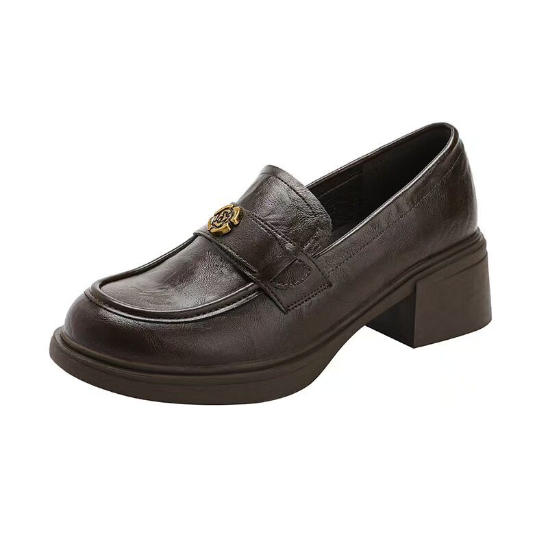 Leather Block-Heel Pumps, picture 5 of 7
