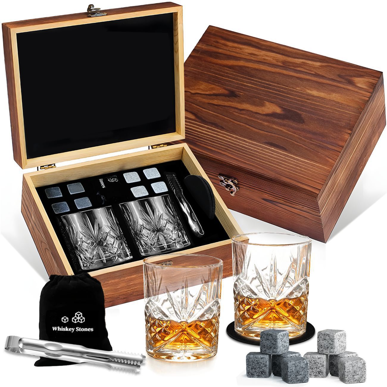 2Cup 8Stone Gift Box Granite Ice Stone Set