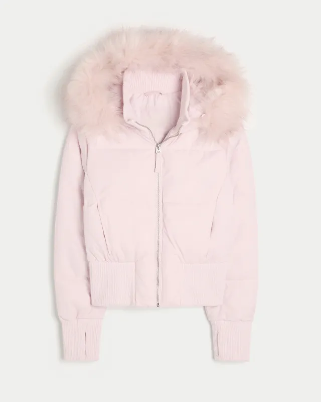 Casual Style Thermal Cotton padded Coat Pink - Shop at LoveMi