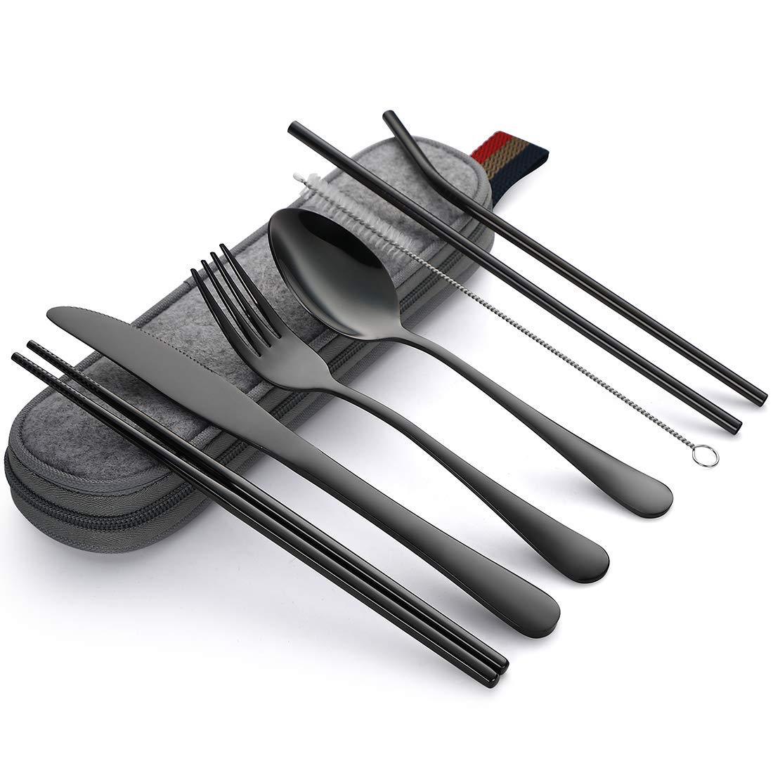 Gray Bag Black Tableware Set