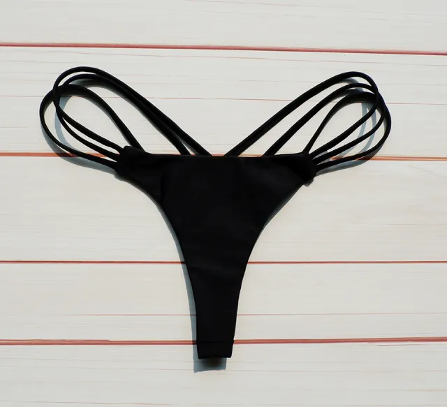 Swimsuit Bikini Solid Color Chest Bow Black - Shop at LoveMi