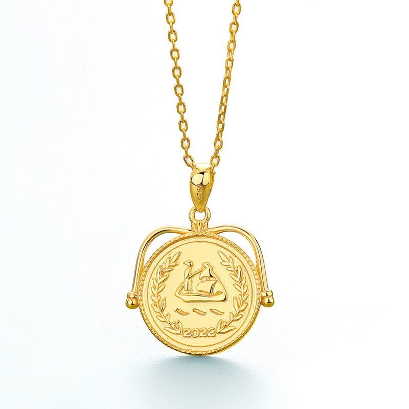 New Lightweight Luxury Niche Fashion Antique Coin Pendant - Jewelry & Watches