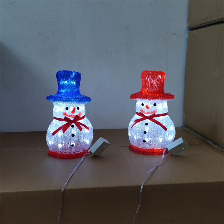 Blue Hat Snowman 28cm