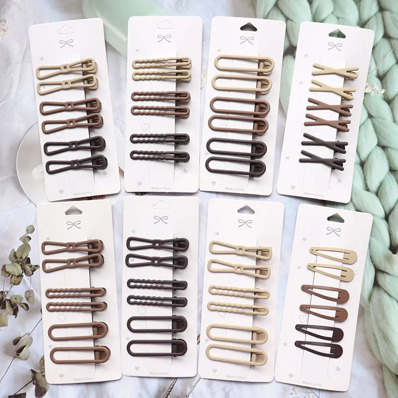 Coffee Color Series Barrettes Girl Side Clip