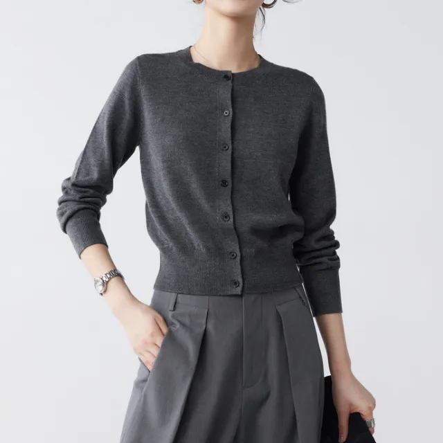 Spring And Autumn Fashion Temperament Wild Thin Bottoming Top For Women Dark Gray - Shop at LoveMi