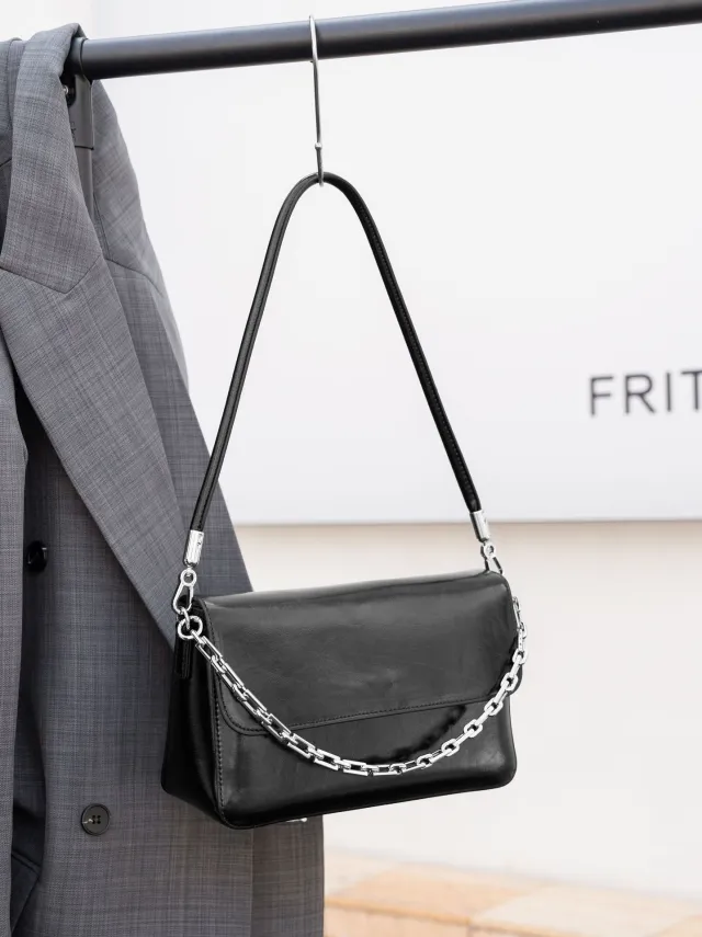 First Layer Oil Wax Leather One shoulder Women's Bag Women's Crossbody Black - Shop at LoveMi