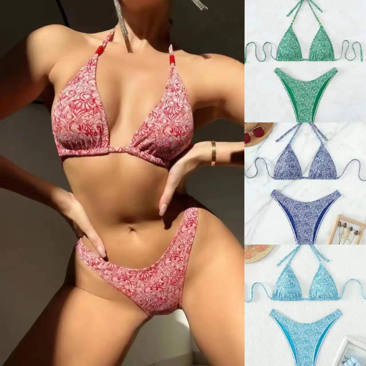 European And American Bikini Lanyard Halter For Women