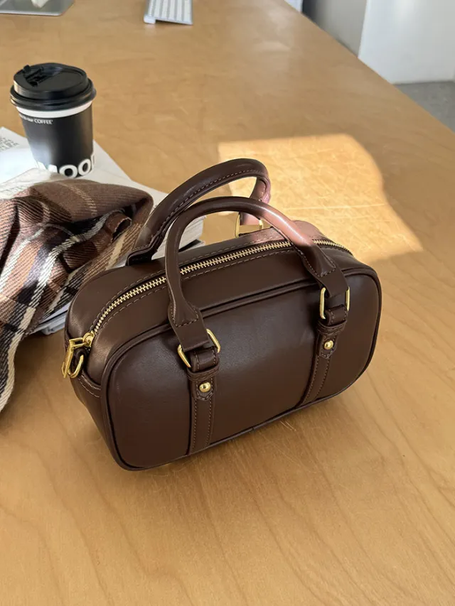 Retro Commuter Bowling Bag For Women Brown - Shop at LoveMi