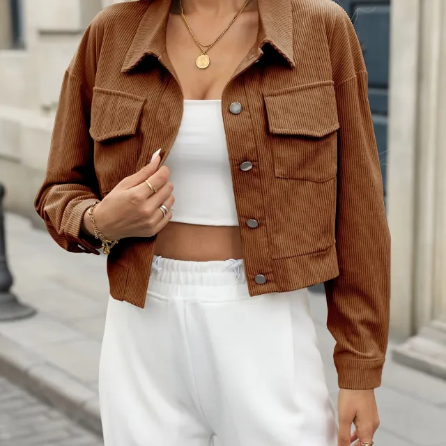 Fitted Slimming Short Jacket For A Tailored Coffeecolor - Shop at LoveMi