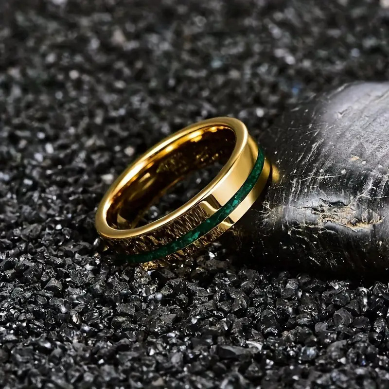 Men's 6mm Gold Stainless Steel Ring