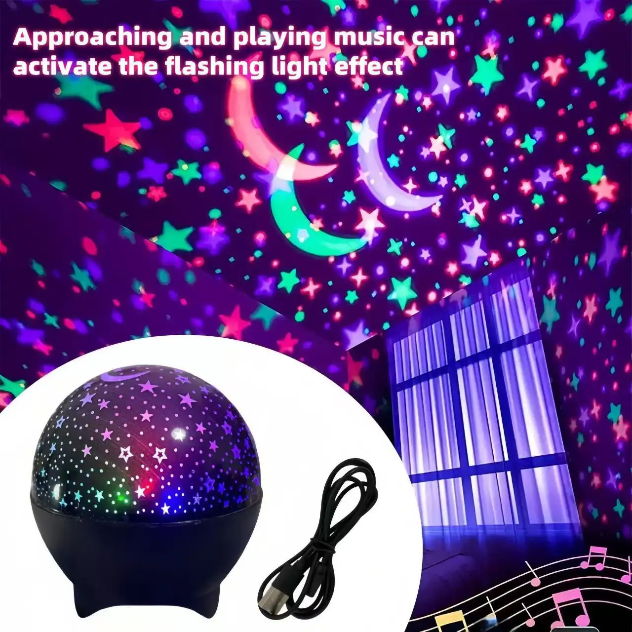 Creative Dreamy Childrens Starry Moon Multicolor Sky