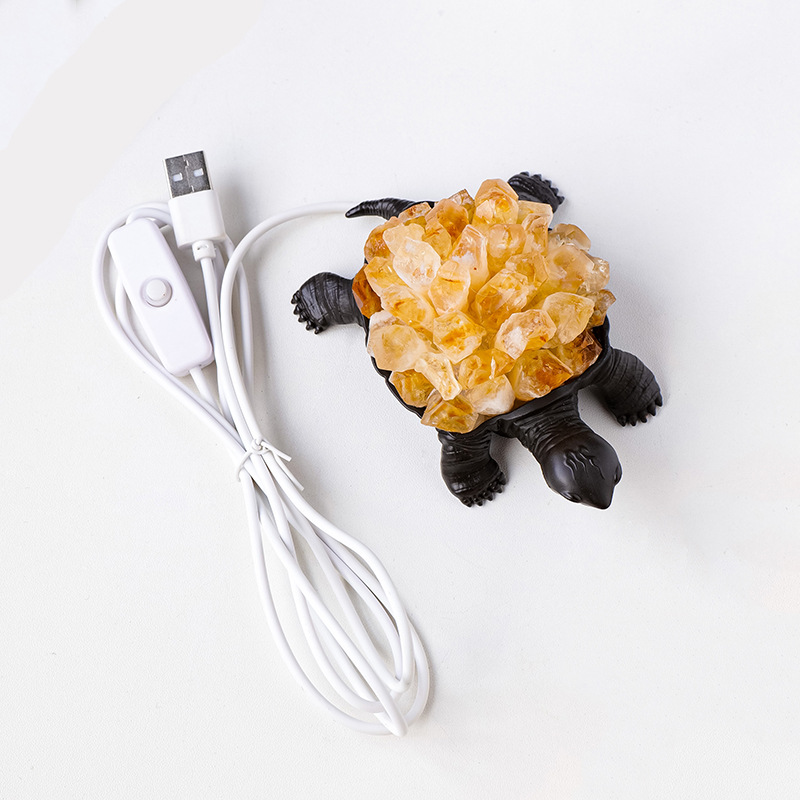 Natural Crystal Turtle Small Night Lamp Creative USB Ambience Light