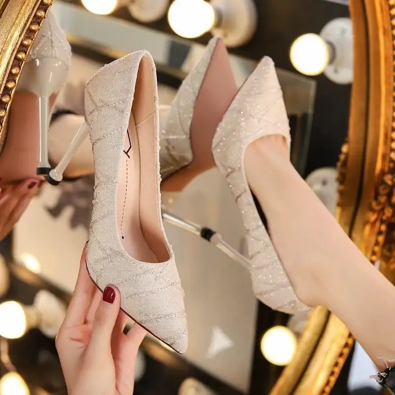 French Small Heel Shoes Design Socialite Stiletto Heel