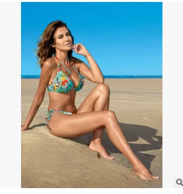 Women Bikinis Push Up Swimsuit Two Piece Leopratd Swimwear Printing 2 S - Shop at LoveMi