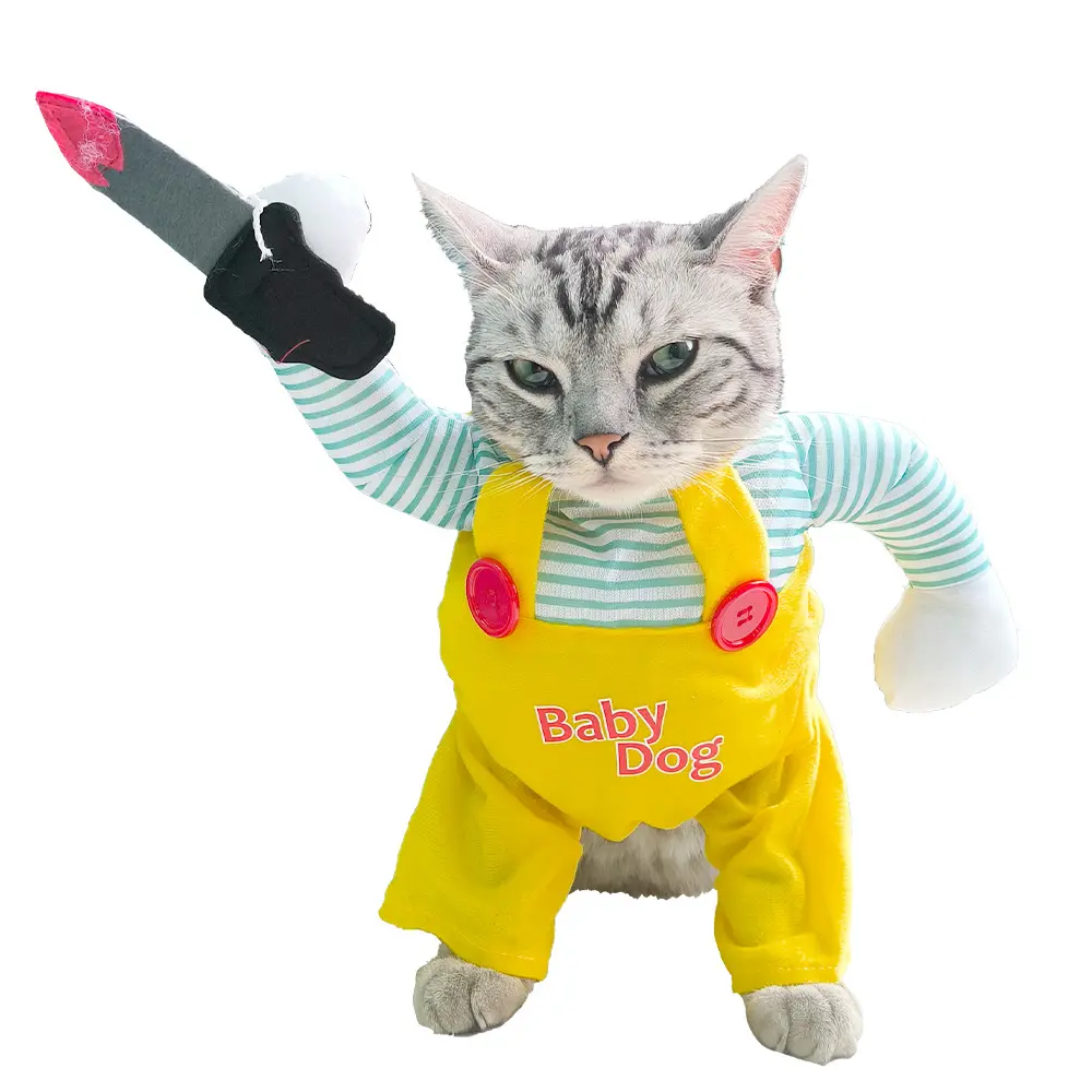Cat Pet Costume Clothing Creative Yellow Knife