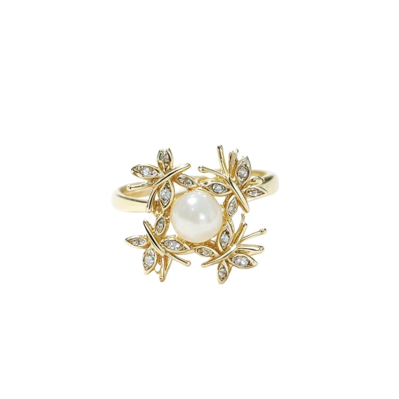 Spinning Butterfly Zircon Ring