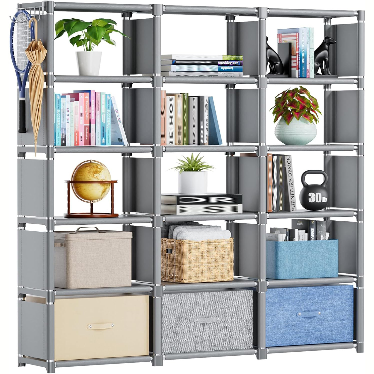 Title 7, Bookshelf Storage Rack Floor Table Bookcase She...