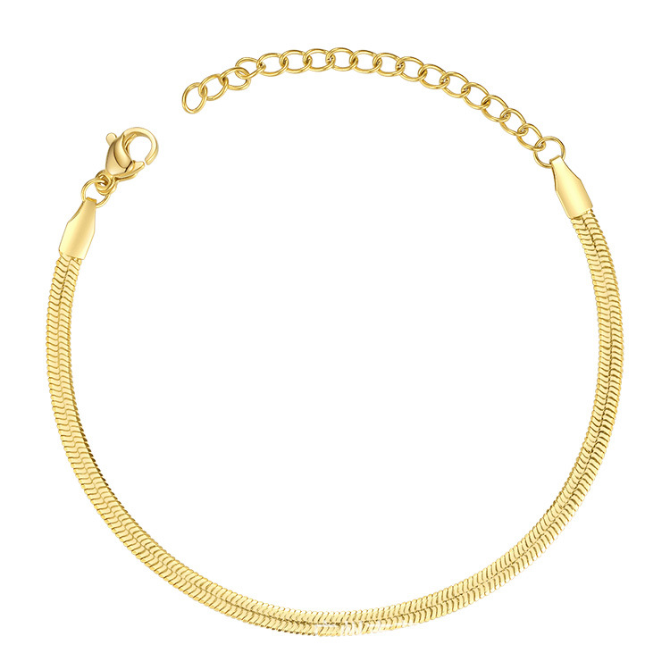 18K Gold Titanium Plated Steel Simple Bracelet