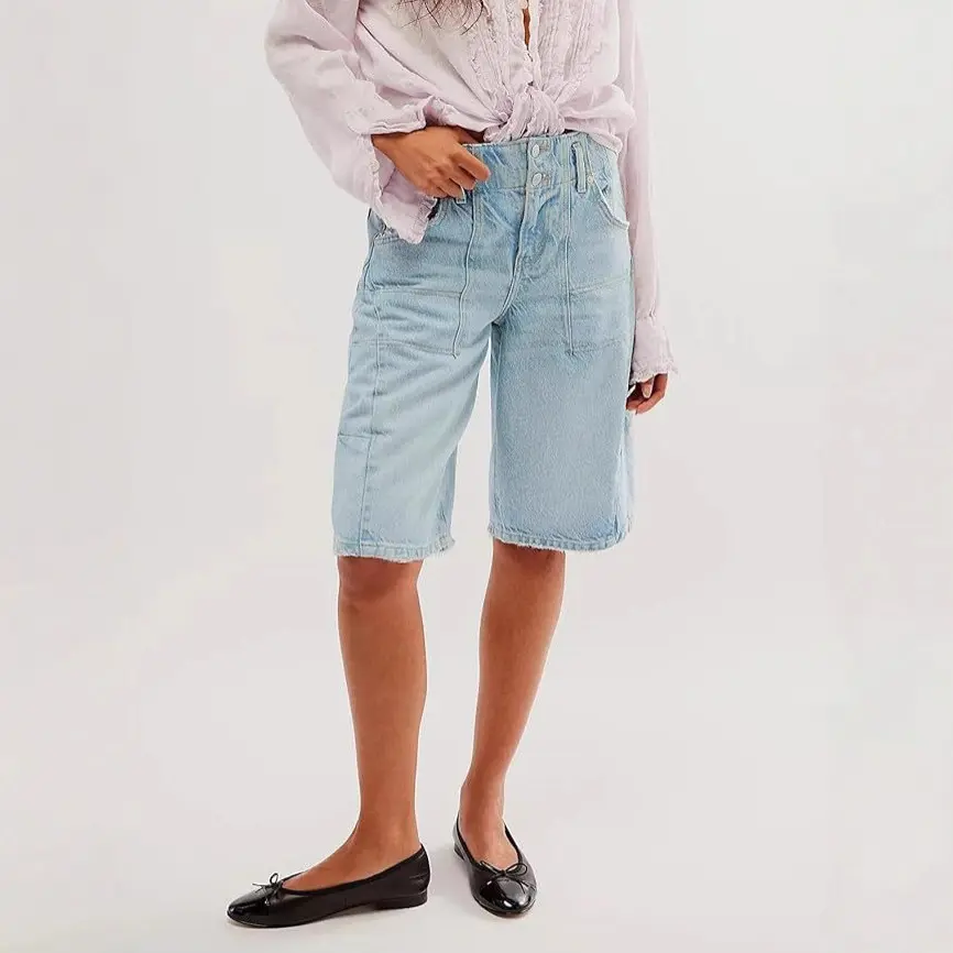 European And American Retro Washed Blue Denim
