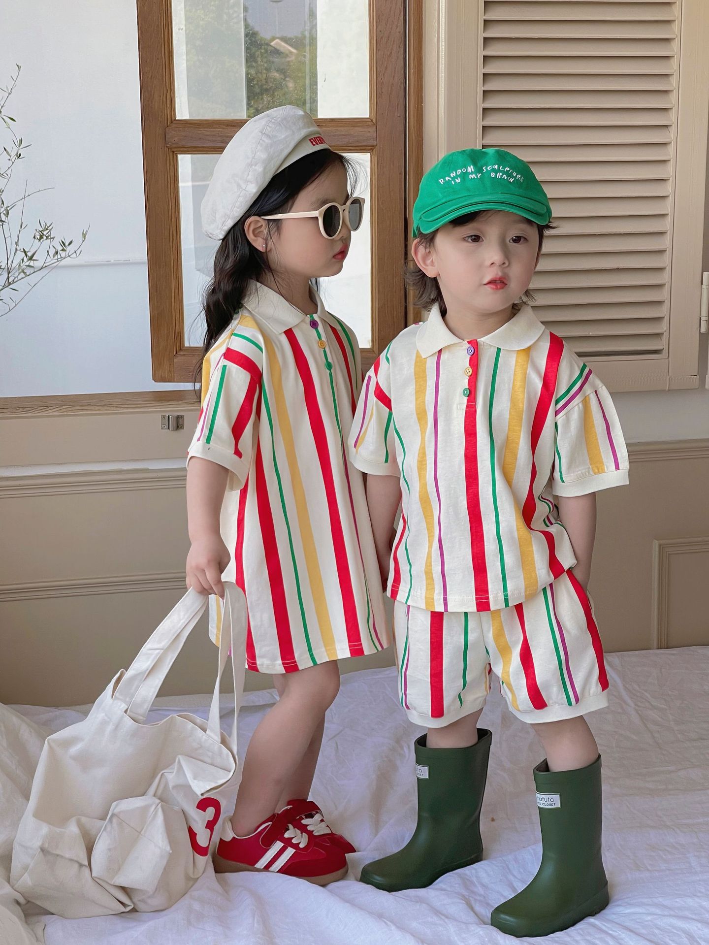 Title 24, Ensemble Tricot Rayé Enfant Fille Robe Polo Con...