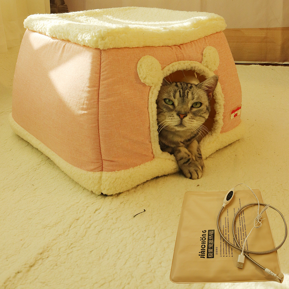Enclosed Heated Cat And Dog House For Winter Warmth