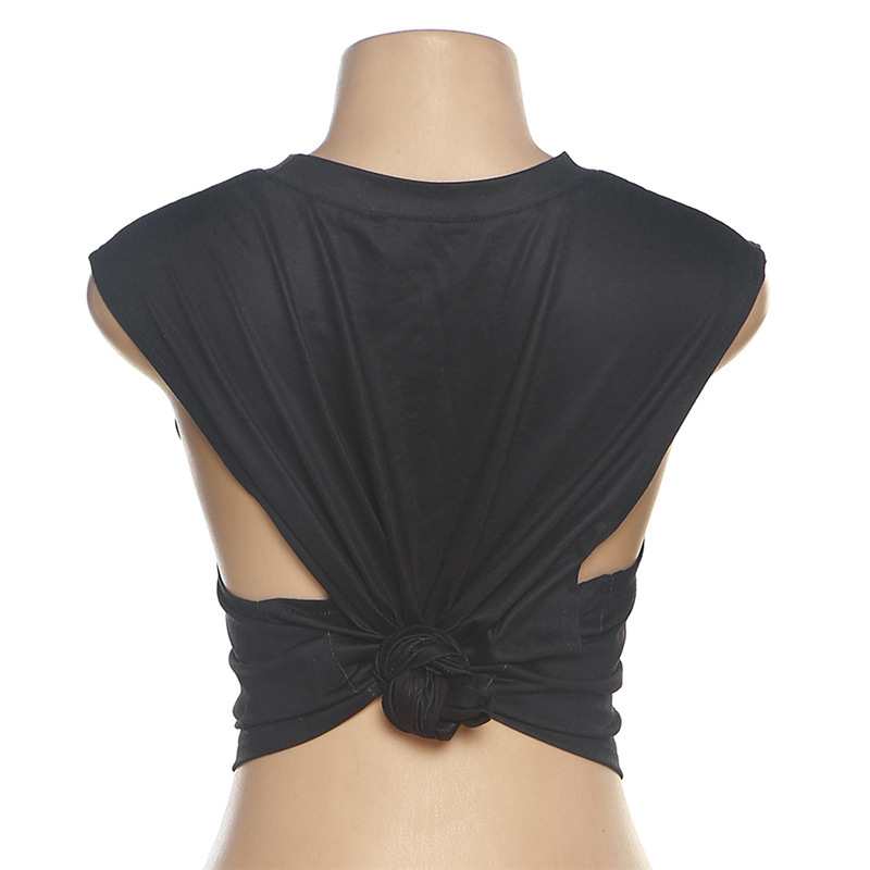 European And American New Printed Street Hipster Sleeveless Slim Slim-fit Casual Shirt