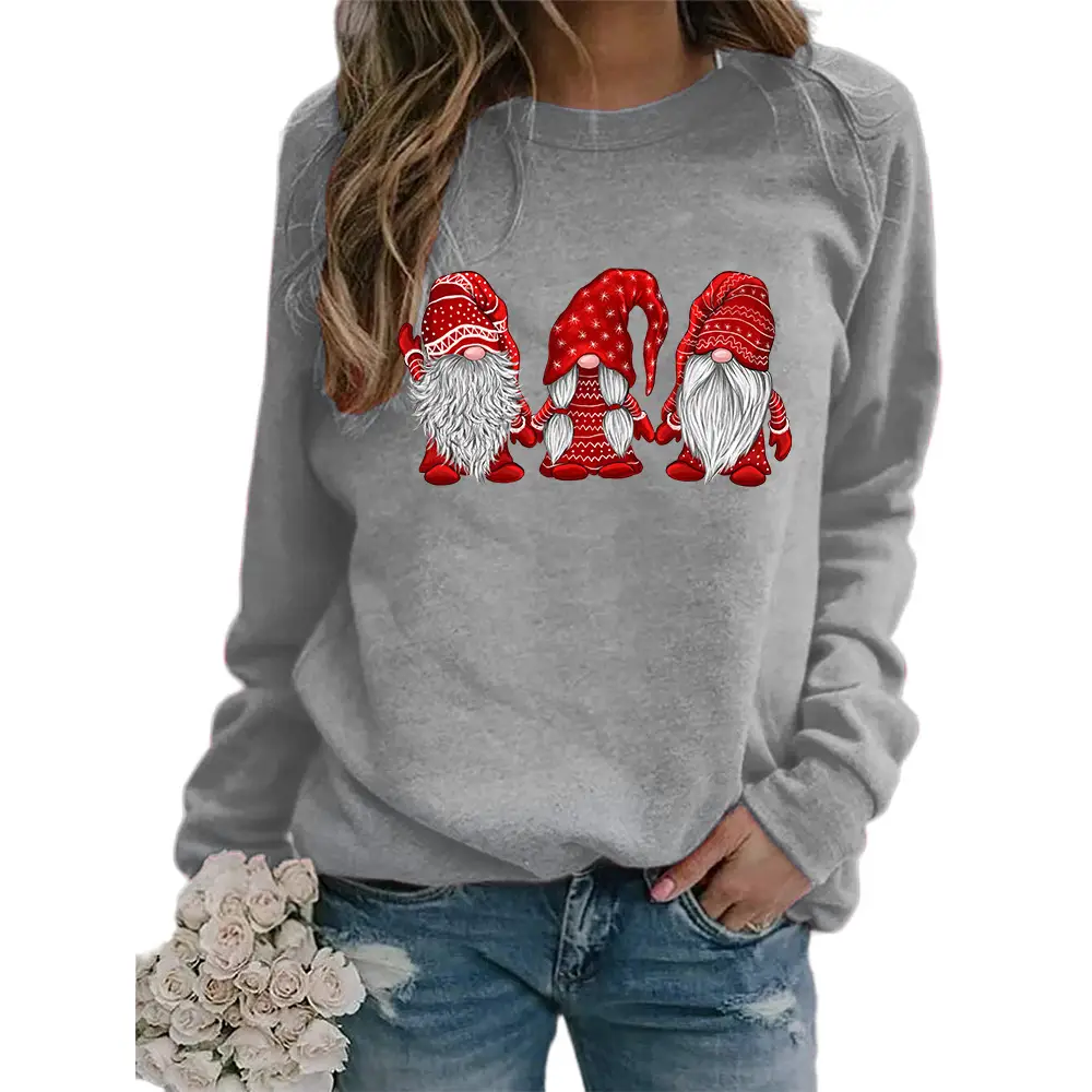 Women's Pullover Long Sleeve Printed Christmas Style Top