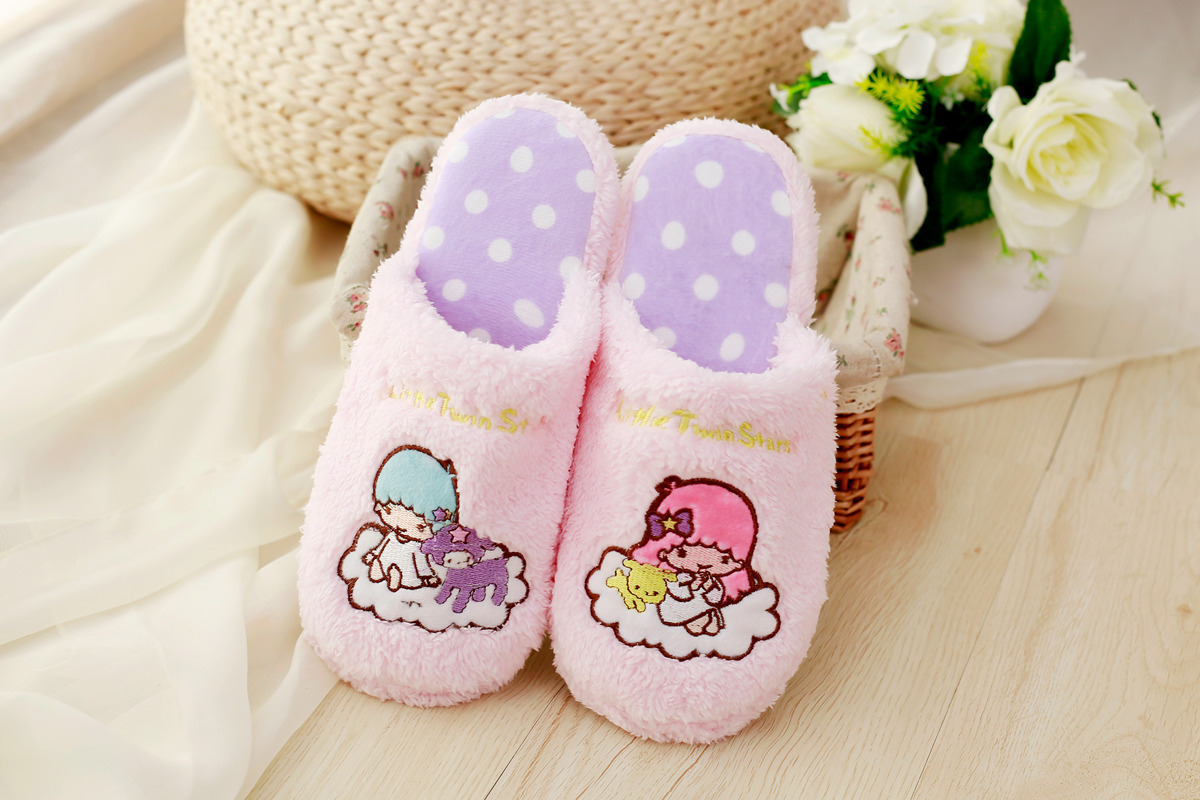Cute Gemini Cotton Slippers Women's Thick-Soled Home Slippers