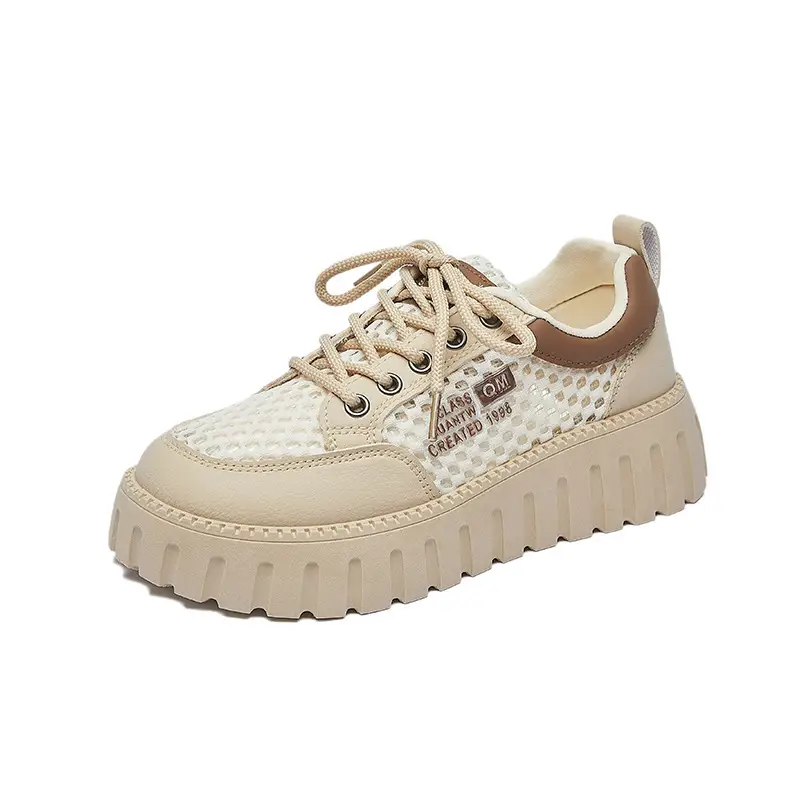 Womens Mesh Breathable Height-Boosting Sports Casual Shoes