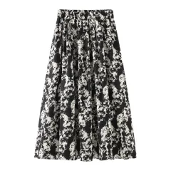 Women's Western Style Slimming Tie-dyed Skirt - Black - View 1