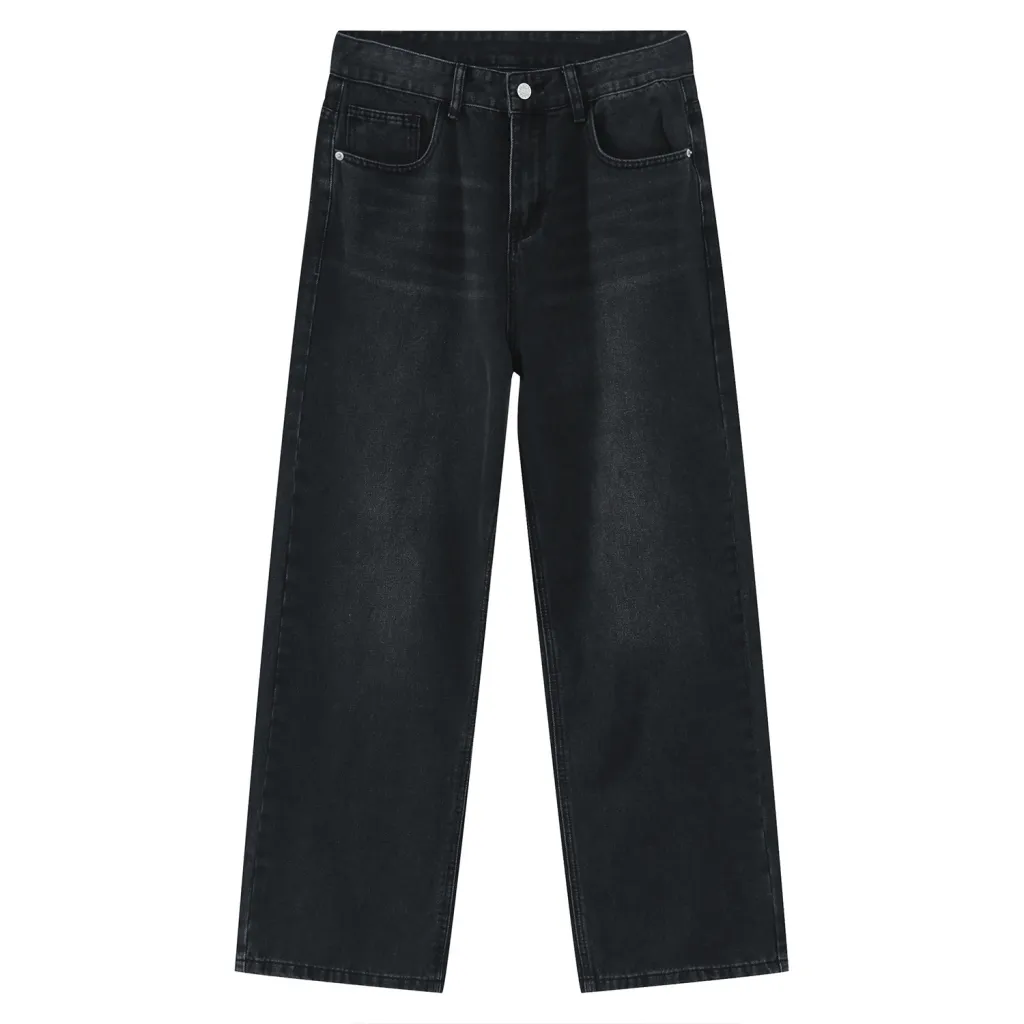 Retro Colored Series Wide Leg Pants Straight Loose Women - Gray