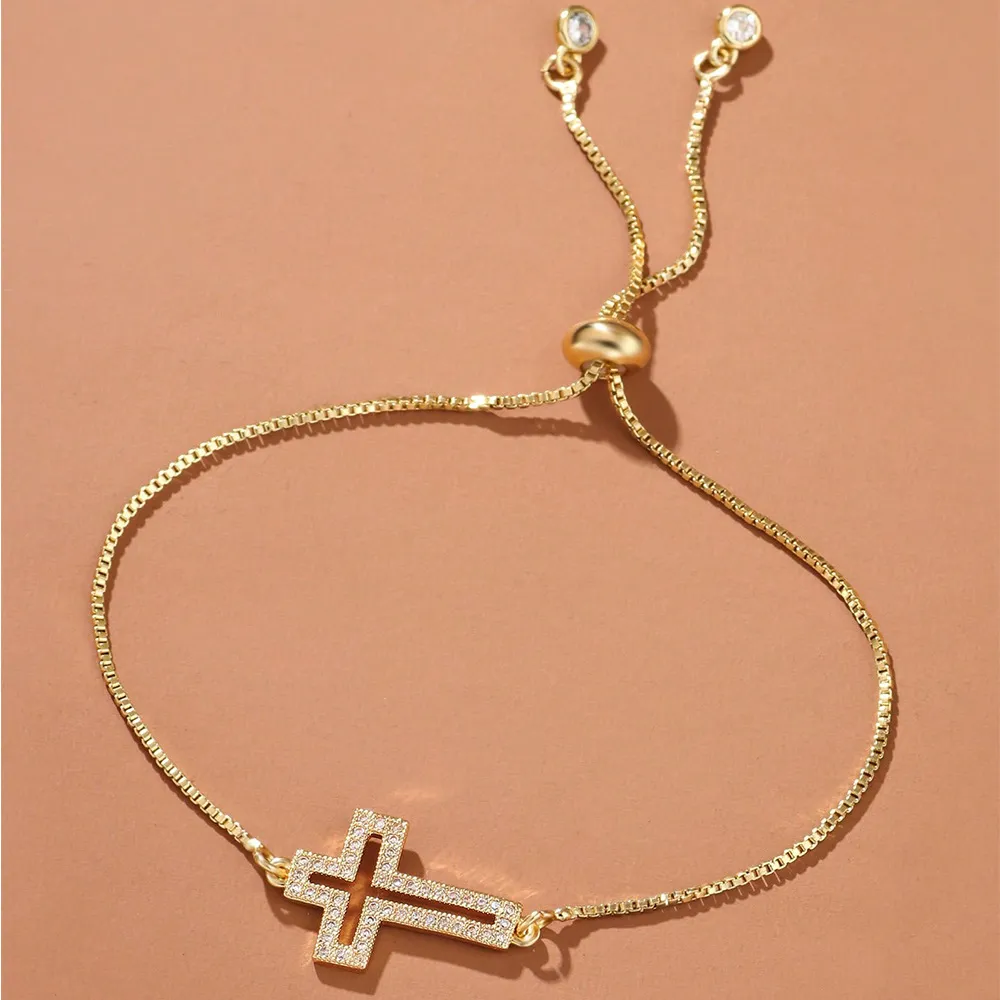 Women's Fashion Zircon Cross All-match Bracelet