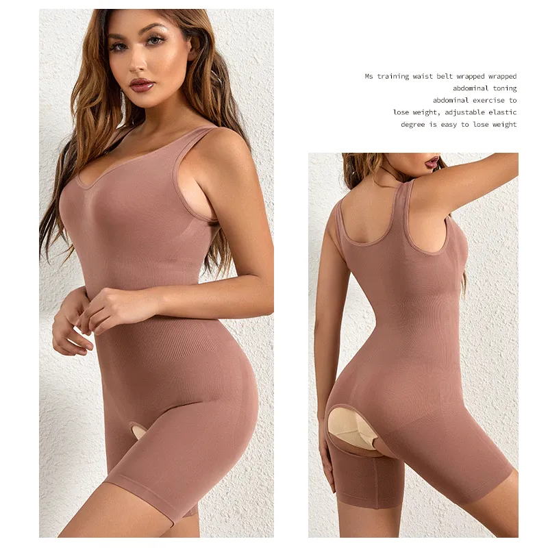 One-piece Corset Women's Postpartum Waist Trimming Abdominal-shaping Body-shaping - Brown