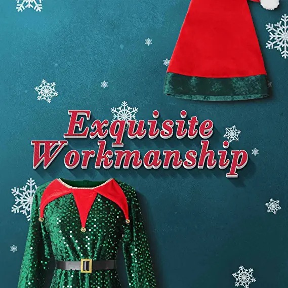 Title 8, Christmas Kids Clothes Cute Sequin Elf Costumes...