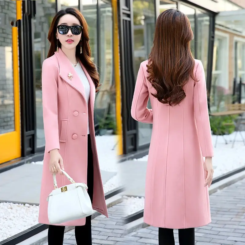 Wool Coat Loose Fit Slimming Design