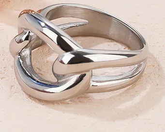 Titanium Steel Personality Hollow Out Ring For Women Silver - Shop at LoveMi