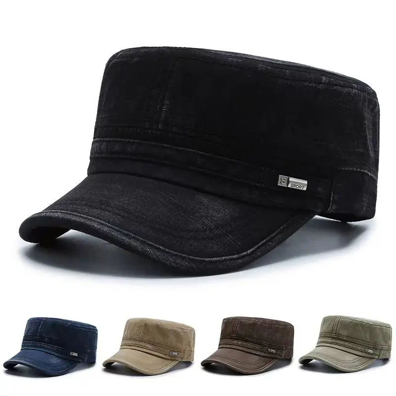 Mens All-Season Outdoor Casual Flat-Brim Hat