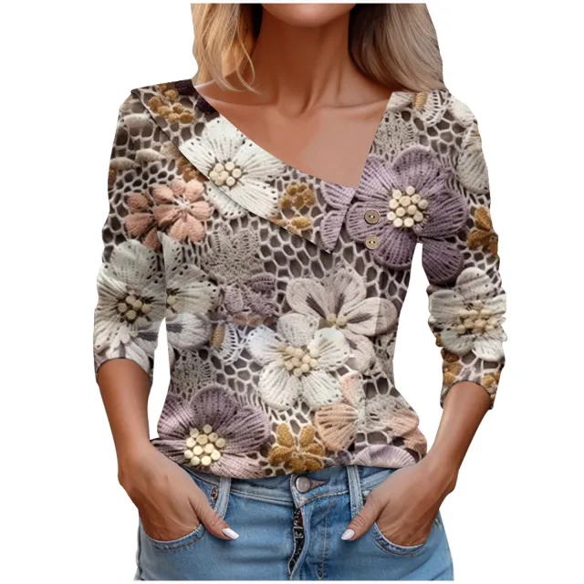 Cactus Large Flower Printed Shirt Cr1 M - Shop at LoveMi
