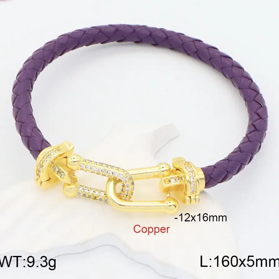 Leather Cord Bracelet With Clasp Unisex