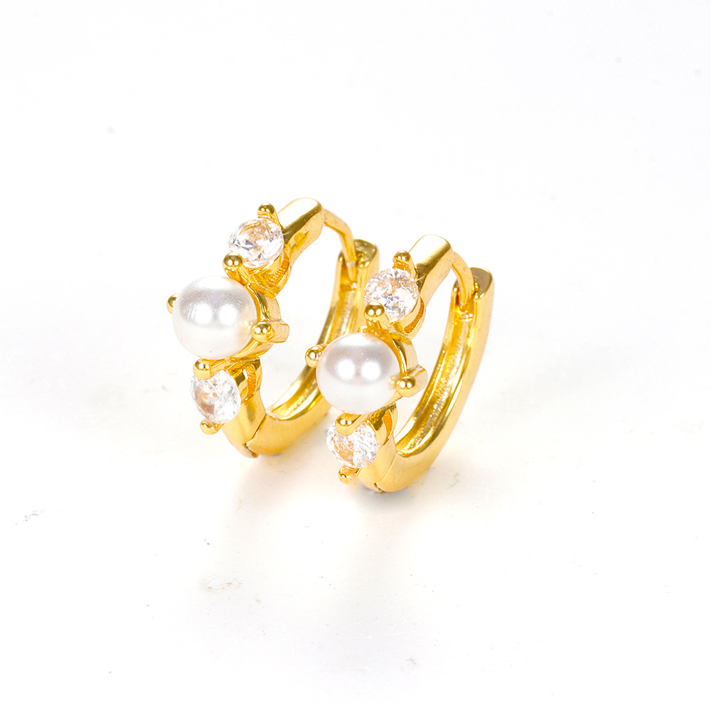 Pearl Zircon Earrings Women's Fashion Design Sense