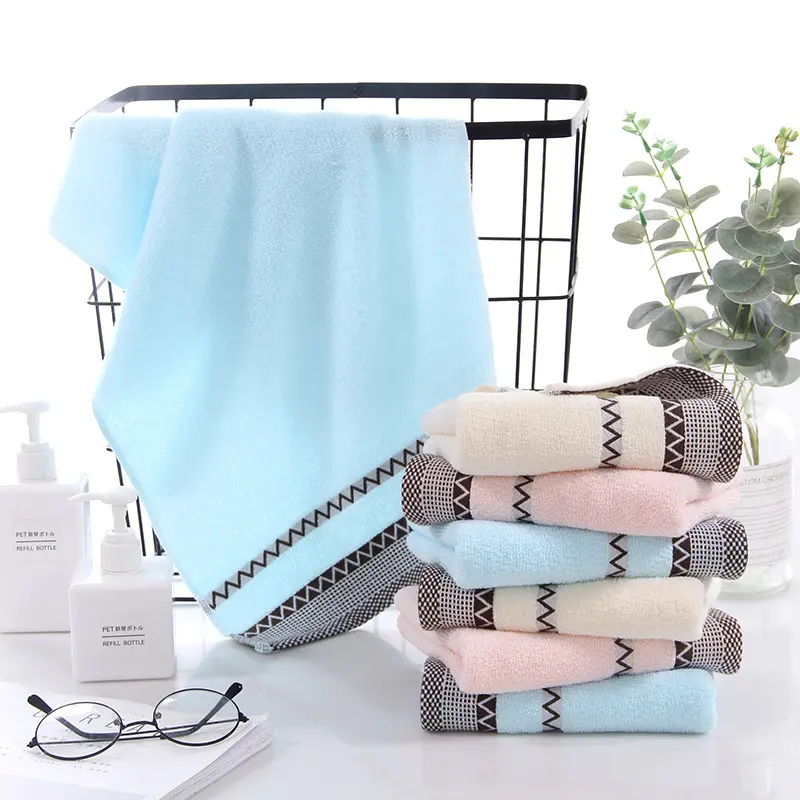 Home Daily Use Solid-Colored Satin-Trimmed Pure Cotton