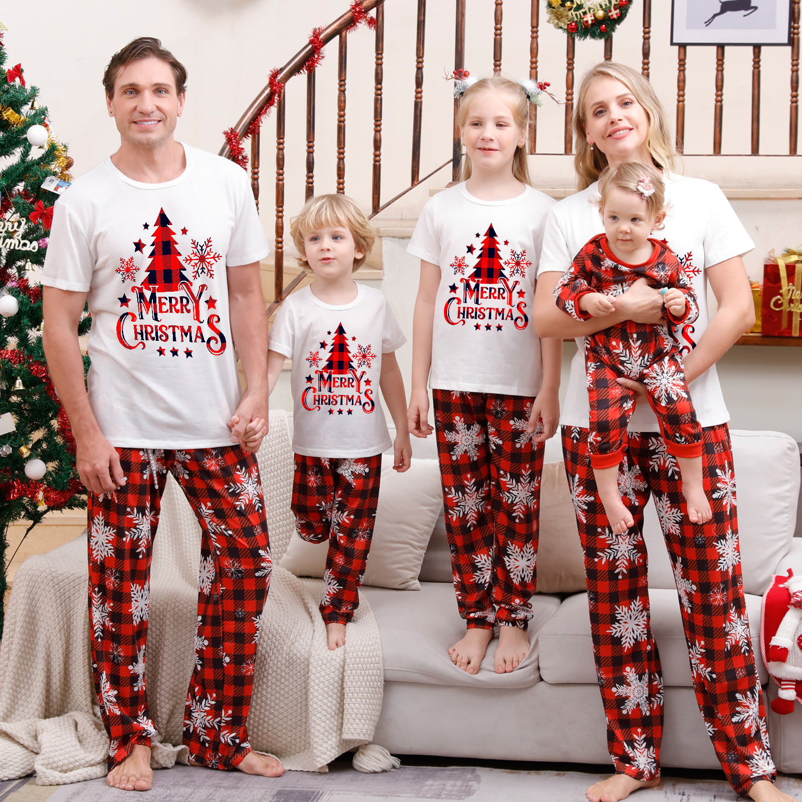 Christmas Parent child Pajamas Suit Printed Homewear - Shop at LoveMi