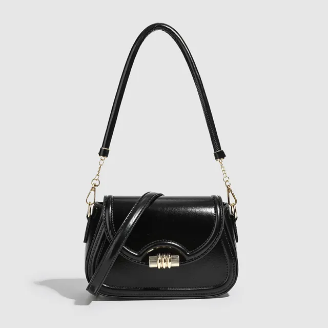 French Retro Fashion Shoulder Bag For Women Black - Shop at LoveMi