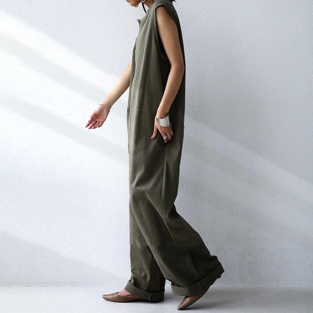 Title 1, Temperament Pure Color Sleeveless Jumpsuit For ...